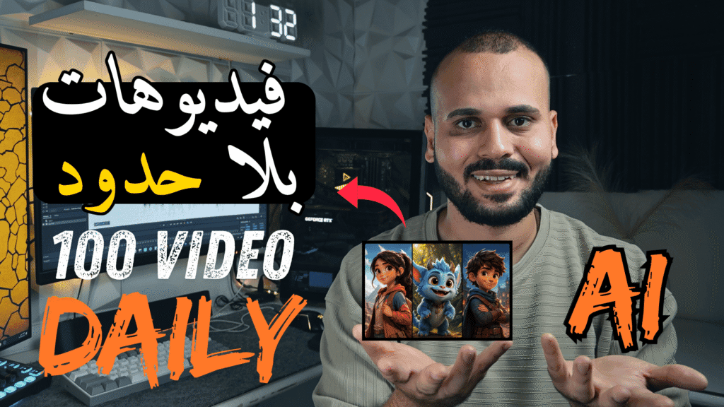 تحويل النص الي فيديو احترافي بالذكاء الاصطناعي " 100 فيديو يوميا "