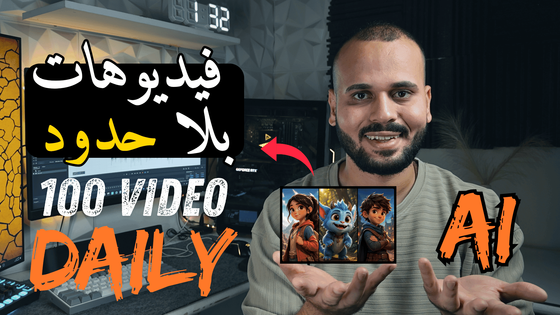 تحويل النص الي فيديو احترافي بالذكاء الاصطناعي " 100 فيديو يوميا "